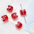 Macro detail of red glass crab beads with white polka dots for DIY jewelry making - Red (8#)