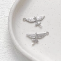 Makroaufnahme von fliegenden Fisch-Anhängern mit feiner Textur für DIY-Schmuck - Silber Fliegender Fisch Stil (6#)