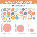 Dettagli per 67 adesivi murali a pois boho su quattro fogli da 30x20 cm - 30x20cm / Pois Multicolore Morandi (CT8LCZ90116T_T)