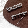 Dettaglio di spille in metallo intrecciato argento per accessori di gioielleria fai-da-te - Catena Torta (Oro Bianco) / Oro Bianco