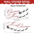 Gedetailleerde maatspecificaties voor Merry Christmas muursticker met de kerstman op slee - 60x30cm Stijl (CT24Y12712T_R) / Zoals getoond