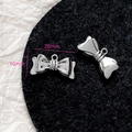 Silberne Schleifen-Anhänger für DIY-Schmuck mit realistischer Textur und Öse - Silber Strukturierte Schleife (22#)