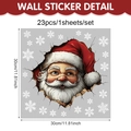 Detailansicht des 3D Weihnachtsmann PVC Wandaufklebers mit Schneeflocken für Weihnachtsdeko - 30*30cm
