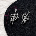 Detaillierte Nahaufnahme von 30mm Herzanhängern mit Kreuzstern für DIY-Schmuck - Kreuz Stern Herz (27#)
