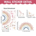 Especificaciones detalladas de 16 vinilos infantiles de unicornio arcoíris con medidas - Grande / Estilo Acuarela Unicornio Arco Iris (UV24Y12745T_R)