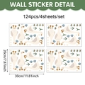 Detailed view of 4-sheet PVC wall sticker set featuring 124 cartoon ducks and bees - Goose Fun Animals (CT24Y12468T_T) / 20*30cm*4 Sheets