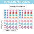 Lot de 4 planches de 89 stickers avec méduses colorées et motifs floraux bohèmes - Fleur de Méduse Colorée (CT50833T_T) / 20*30cm