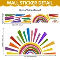 Vista dettagliata del set di adesivi murali arcobaleno boho con 17 pezzi e dimensioni - 90*30cm*2 Fogli / Colorato