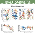 Especificaciones detalladas de tamaño para vinilos de colibrí acuarela con 23 flores - Estilo Colibrí y Flores (CT24Y12852T_T) / 20x30cm