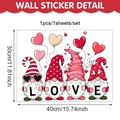 Detalle de adhesivos de gnomos de San Valentín con letras LOVE y globos de corazones - Estilo Gnomo con Letra LOVE (UV24Y12855T_R) / 30*40cm