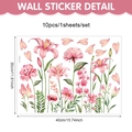 Details von 10-teiligen Blumen-PVC-Wandaufklebern mit Maßen von 30x40 cm im Set - 40*30cm (Statisch) / Frisches Blumendesign (CT24Y12853S_R)