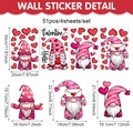 51-teiliges Valentinstag-Fensterbild-Set mit Gnomen und Herzen für festliche Wanddekoration - Wichtel Mit Ballon Stil (UV24Y12863T_T) / 20*30cm*4 Blätter