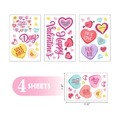 Détail de 4 planches de stickers muraux cœur Saint-Valentin de 20 x 30 cm chacune - Style Carrelé par Défaut / Ensemble de Motifs de Cœur