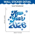 Macro view of blue 2026 New Year window sticker with snowflake patterns and 30cm dimensions - 30*30cm / Blue Snowflake Style (UV26Y80019S_T)