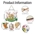 Detailed view of Easter welcome wooden sign with size dimensions and print quality details - Double Bunny Welcome Style (Y26Y90013_Q)
