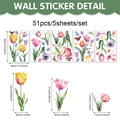 Detailed dimensions of 51 watercolor tulip and butterfly static window clings for spring - Watercolor Tulip and Butterfly Style (CT26Y80043S_T) / 20*30cm*5 Sheets