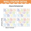 Stickers muraux fleurs minimalistes colorées lot de 44 pièces pour chambre de fille - Fleur à Ligne Minimaliste (CT50841T_T) / 20*30cm