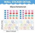 Stickers muraux bohèmes méduse et fleurs pour chambre fille lot de 66 pièces - Fleur à Ligne de Méduse Colorée (CT50842T_T) / 20*30cm
