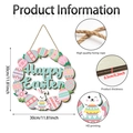 Detailed dimensions of 30cm wooden Easter sign with HD printing and twine hanger - Happy Easter Bunny Style (Y26Y90010_Q)