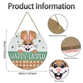 Detailed infographic of 30cm Easter bunny wood sign with hanging rope and dimensions - 30cm / Cartoon Bunny Style (M24Y51283_Q) / M24Y51283_Q