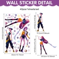 Anime K/DA Stil PVC Wandsticker Set mit 40 Teilen im 60x40cm Bogenformat - Komplette Anime Charaktere Kollektion (UV26Y80029T_R) / 60x40cm