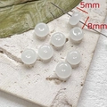 Detalle macro de cuenta de piedra blanca de 8x5mm para creación de joyas DIY - 4# Cuenta redonda (8mmx5mm) / Juego de 20 Piezas / Blanco