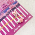 Ciondolo a forma di cono gelato in smalto rosa e metallo per gioielli DIY, 16x7mm - Ciondolo Cono Gelato