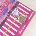 Connettore per gioielli DIY con pietra marmorea viola 12mm e base argento - Connettore a Doppio Occhiello Marmo Viola Chiaro