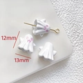 Detail of 12mm x 13mm Halloween ghost beads showing precise size and cute resin textures - White Ghost with Hat Bead (13x12mm)