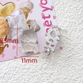 Macro view showing 23mm x 11mm jelly bunny pendant with matte resin and metal base - Gray Cartoon Rabbit Style