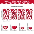 88-piece red and white heart wall sticker set in 4 sheets for Valentine decor - Red and White Minimalist Style (UV24Y12843T_T)