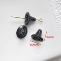 Detail of 8x11mm black witch hat enamel bead with gold pin for DIY jewelry making - Black Witch Hat Accessory (11x8mm)
