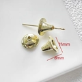 Detailed view of 11mm and 8mm gold trumpet-shaped metal bead caps for jewelry making - Gold Trumpet Bead Cap (11x8mm)