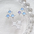 Detail von silbernen Sternanhängern mit blau-violetten Mondsteinen für DIY-Schmuckherstellung - Silber Dreieckig Blau Violetter Stein (5#)