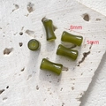 Perle in vetro verde scuro a forma di bambù per gioielli fai-da-te, set 8mm x 5mm - 8# Stile tamburo a vita (8mmx5mm) / Set da 20 Pezzi / verde scuro