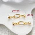 Makroansicht der 14k vergoldeten 39mm Schmuckverbinder für Perlenketten und Armbänder - 18K Gold - Ellipsenring-Verbinder
