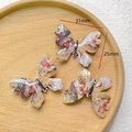 Detail view of 31x25mm Chinese landscape style butterfly charms for DIY jewelry making - 3# Vintage Painted