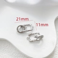 Vue macro des fermoirs à bijoux martelés argentés avec dimensions de taille de 21 mm - Or Blanc - Fermoir Rectangulaire Martelé