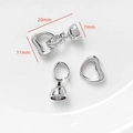 Fermoir cœur en argent poli et connecteur pour la création de bijoux DIY élégants - Or Blanc - Connecteur Anneau Coeur