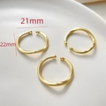 Macro view of 14k gold-plated 21mm wavy rings for DIY jewelry making accessories - 18K Gold Color Wave Style (2#)