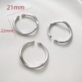 Close-up of 14k gold plated wave rings with pearl mounting holes in 21mm and 22mm sizes - White Gold Color Wave Style (4#)