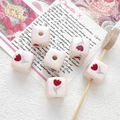 Perles cubes avec motif tulipe rouge pour la création de bijoux et accessoires - 12# White Tulip
