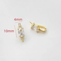 Gedetailleerde weergave van 14k vergulde sieraden hanger met glinsterende zirkonia-stenen - 1# 18K Goud Ovalen Zetting
