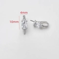 Macro-opname van de 14k vergulde parelhanger setting met zirkonia micro-pave 10x4mm - 2# Witgoud Ovalen Zetting