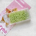Close-up of 3mm light green faux cat eye glass beads in a clear storage box for DIY jewelry - Light Green (3#)