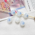 Detail of cute cat paw ceramic beads for DIY jewelry making with white and blue gradient - 10 Pieces Pack / Light Blue