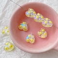 Macro shot of heart-shaped transparent beads with yellow stars for DIY jewelry - 3# Yellow