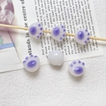 Detail of cute cat paw beads with purple pads for DIY jewelry and phone chain making - 10 Pieces Pack / Purple