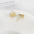 Irregular wave 18k gold-plated stud earring base with ring loop for DIY jewelry making - 2# Lava Texture Irregular Shape / Gold