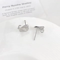Detail of silver wavy irregular metal earring studs with loop for DIY jewelry making - 3# Silver Irregular Texture Shape / White Gold